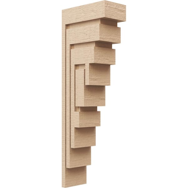 Ekena Millwork 5 in. x 30 in. x 10 in. Thin Landon Rough Cedar Woodgrain TimberThane Corbel, Primed Tan