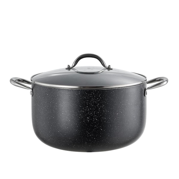 12qt. Aluminum Stock Pot with Nonstick Ceramic Coating and Glass Lid, Ideal for Cooking Soups, Free from PFOA and PFAS