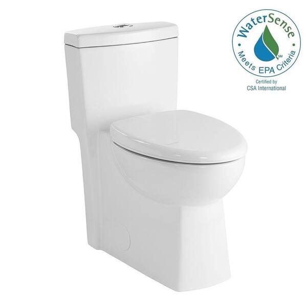 Schon 1-piece 1.28 GPF Dual Flush Elongated Toilet in White