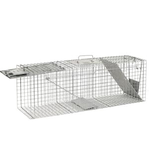 Large 2-Door Professional Live Animal Cage Trap for Raccoon, Opossum, Groundhog, and Armadillo