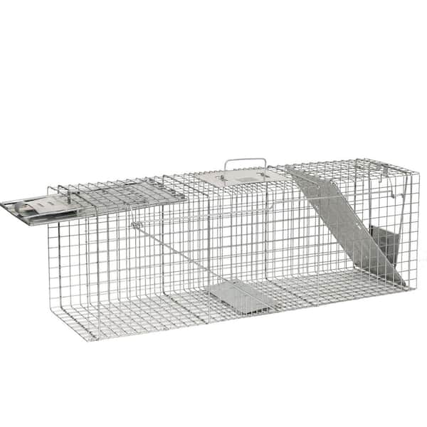 2X One-Door Animal Trap Steel Live Cage for Rodent Control Rat Mice Racoon Home 