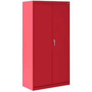 Supply ( 30 in. W x 66 in. H x 18 in. D ) Freestanding Cabinet with 3 Fixed Shelves in Red