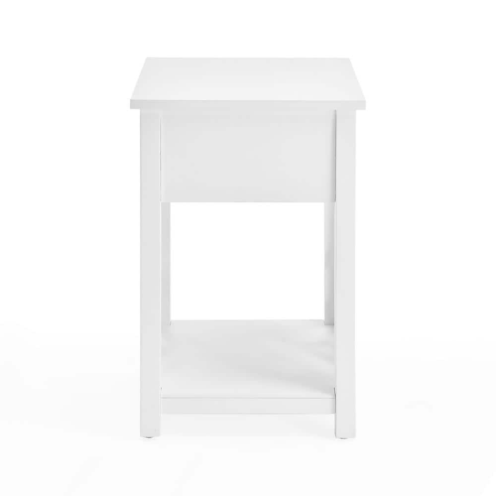 Coventry 15.75'' White Pine End Table with Drawer and Shelf