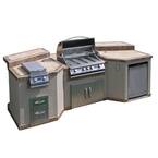 3-Piece Island with 4-Burner BBQ Grill and Rotisserie