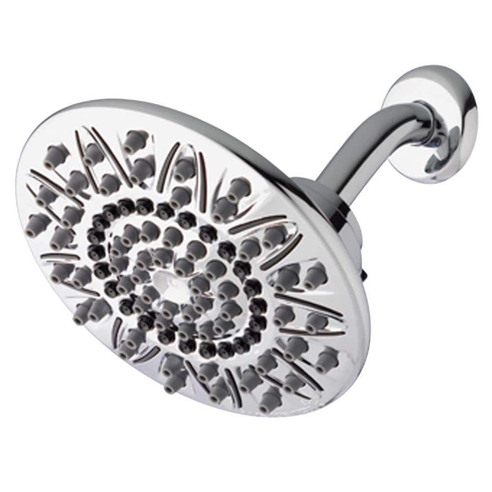Waterpik 7Spray 7 in. Single Wall Mount Fixed Rain Shower Head in