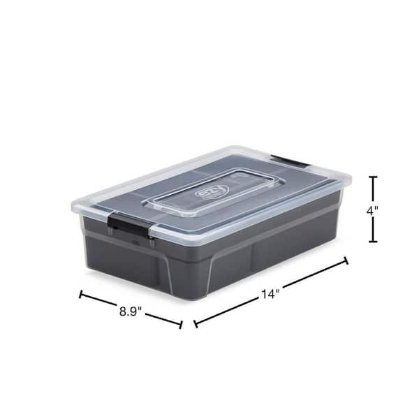 Ezy Storage 5.9-Qt. Storage Box with Removable Tray and Cups (12-Pack) 12 x  FBA32233 - The Home Depot