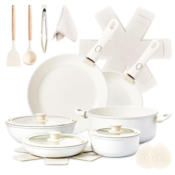 22 Piece Nonstick Pots and Pans Set Cast Aluminum Cookware Set with Detachable Handles