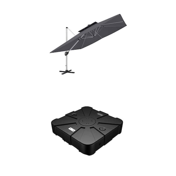 commercial patio umbrellas mobile Grand 10x10 FT Large Patio Umbrella with Base, Double-Sided Outdoor Cantilever Aluminum Umbrella, Offset Umbrella with Cover for Use, Poolside, Deck, Backyard, Gray : Patio, Lawn & Garden as the umbrella can be wiped clean with a water based cleaner Shademobile - Brandclub - Outdoor