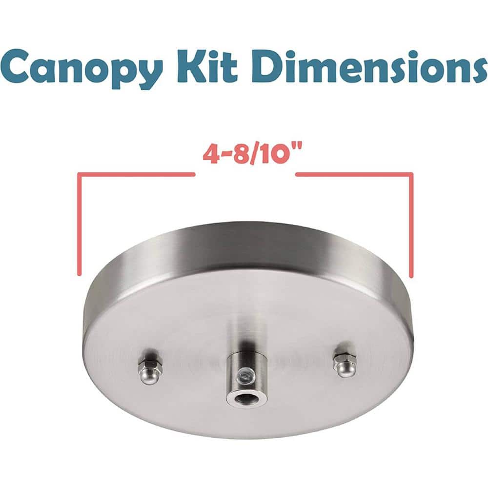Brushed Nickel Round Light Fixture Canopy Kit
