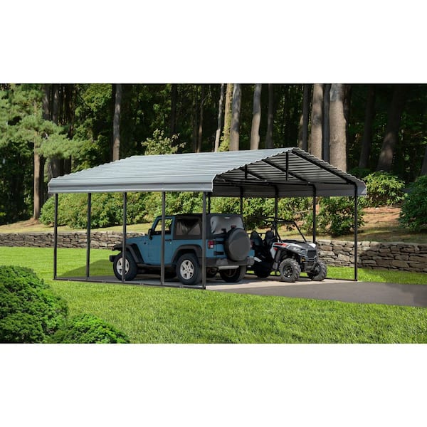 Arrow 20 ft. x 20 ft. x 9 ft. Charcoal Carport CPHC202009 - The