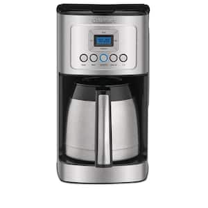 12-Cup Programmable Silver Coffee Maker with Built-In Timer