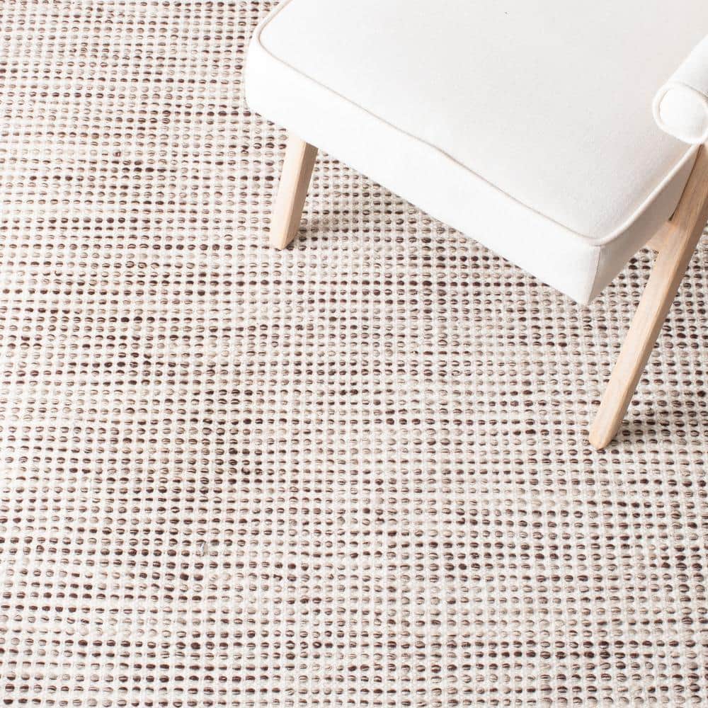 Ivory Hand Tufted Wool Rectangular Area Rug 6' x 9'