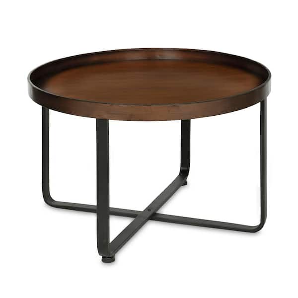 Kate and Laurel Zabel Bronze 18 in. Round Metal Coffee Table