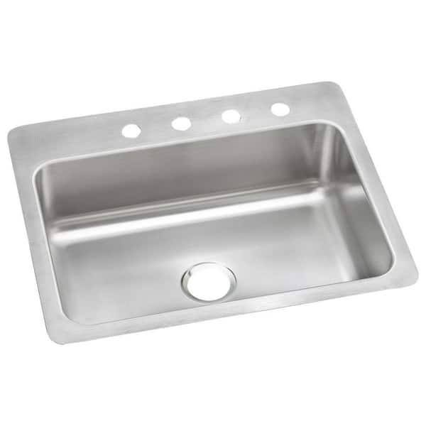 Dayton 27 in. Drop-In/Undermount Single Bowl 18-Gauge Stainless Steel Kitchen Sink Only