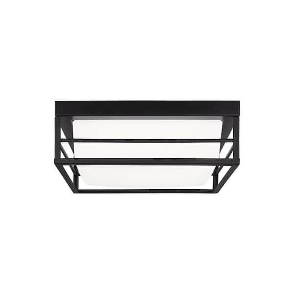 Generation Lighting Dearborn 12 in. Midnight Black Medium LED Flush Mount