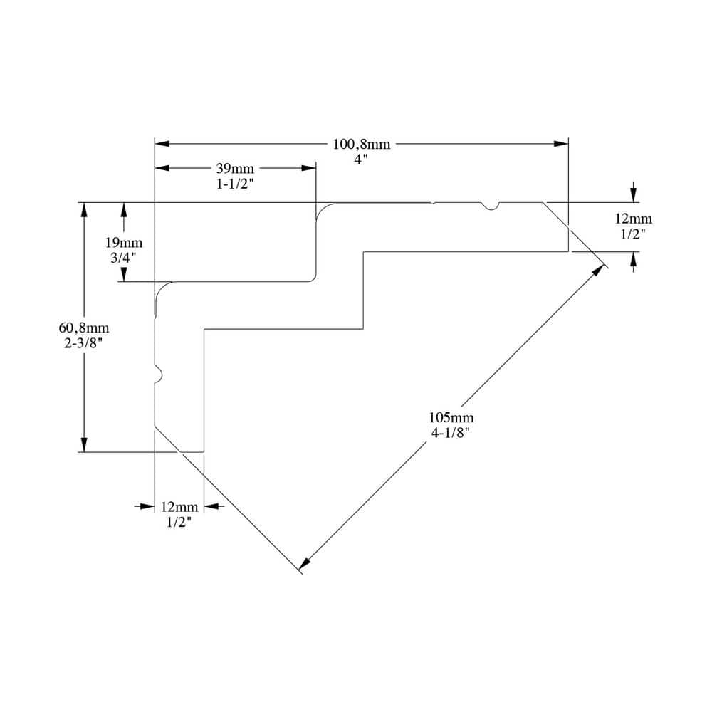Primed White Polyurethane Crown Moulding 78" Length