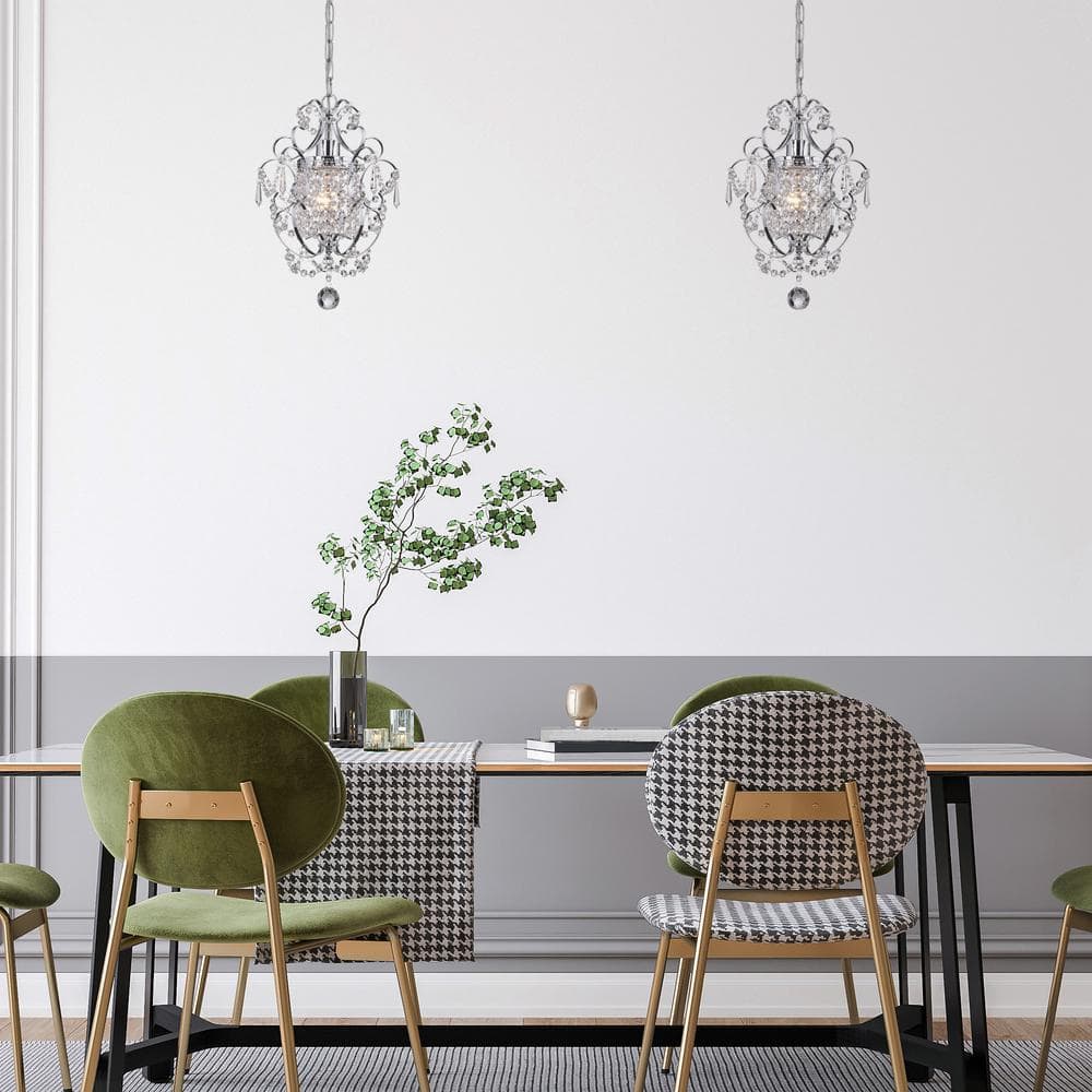 Amorette Chrome Mini Chandelier with Crystal Accents