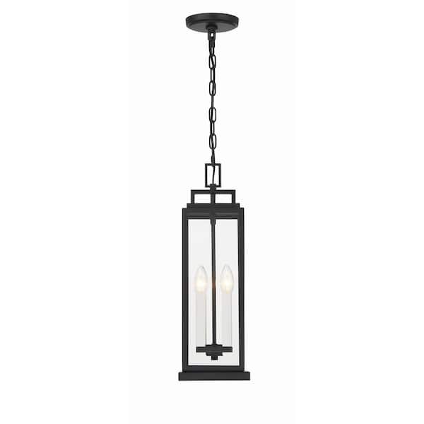 Crystorama Aspen 4 20.5 in. 3-Light Matte Black Outdoor Pendant Light