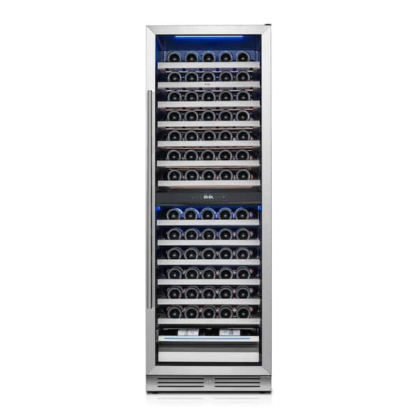 24 in. Dual Zone 154-Bottle Wine Cooler Refrigerator Built-in /Freestanding in Stainless Steel (Right-Hinged)