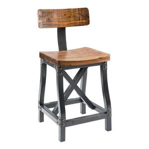 Lancaster 24.5 in. Amber Wood Counter Stool