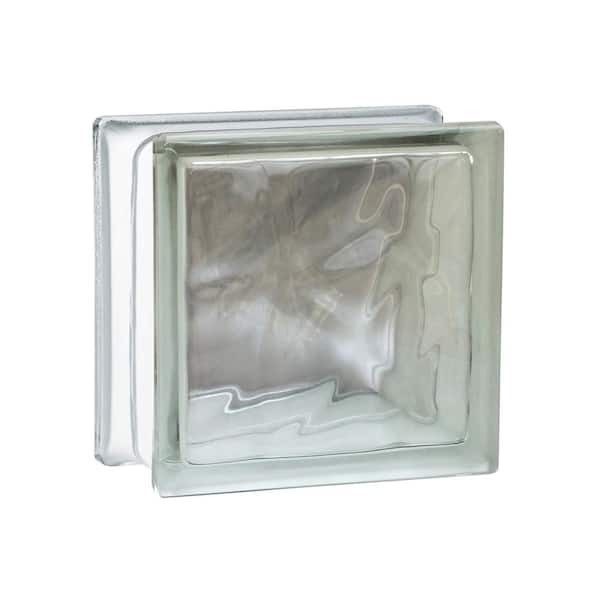 Seves Nubio 4 in. Thick Series 8 in. x 8 in. x 4 in. (8-Pack) Wave Pattern Glass Block (Actual 7.75 x 7.75 x 3.88 in.)