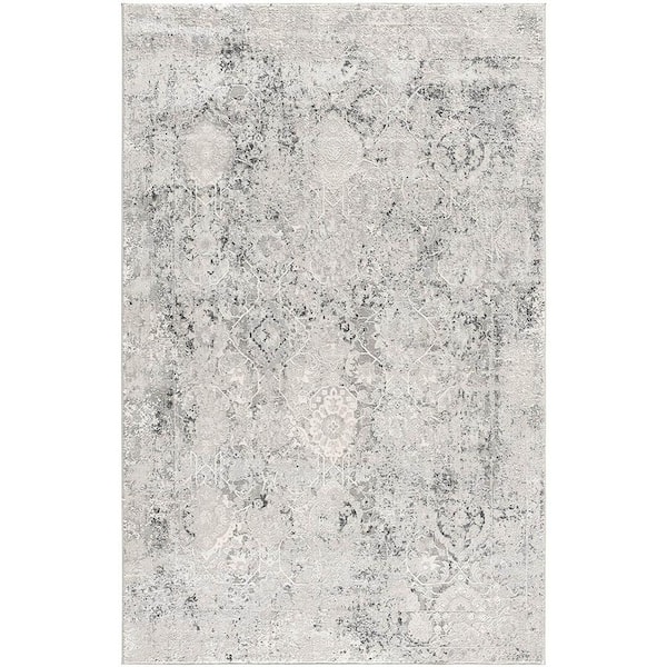 Rug Branch Mirage Cream Grey (4 ft. x 6 ft.) - 3 ft. 9 in. x 5 ft. 6 in. Modern Abstract Area Rug