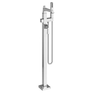 Town Square S Single-Handle Freestanding Tub Filler for Flash Rough-in Valve with Hand Shower in Polished Chrome
