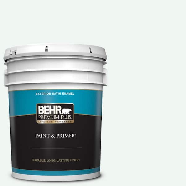 BEHR PREMIUM PLUS 5 gal. #T13-14 Heavy Sugar Satin Enamel Exterior Paint & Primer
