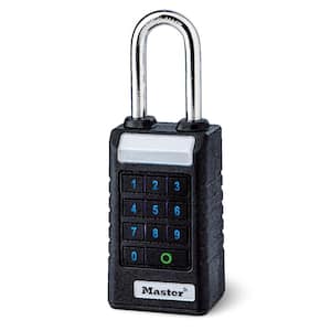 Heavy Duty Outdoor Padlock, Bluetooth with Backup Combination, 2-3/8 in. Extended Shackle