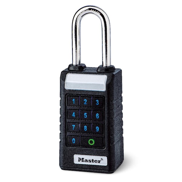 Master Lock Heavy Duty Outdoor Padlock, Bluetooth with Backup Combination, 2-3/8 in. Extended Shackle