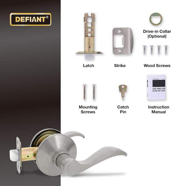 Defiant Naples Satin Nickel Hall and Closet Door Handle Contractor