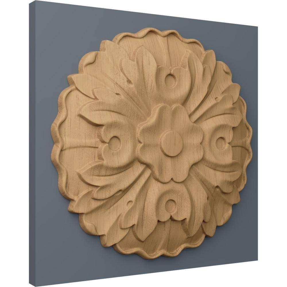 Small Lindenwood Floral Round Rosette, 4.5" x 4.5" x 0.625"