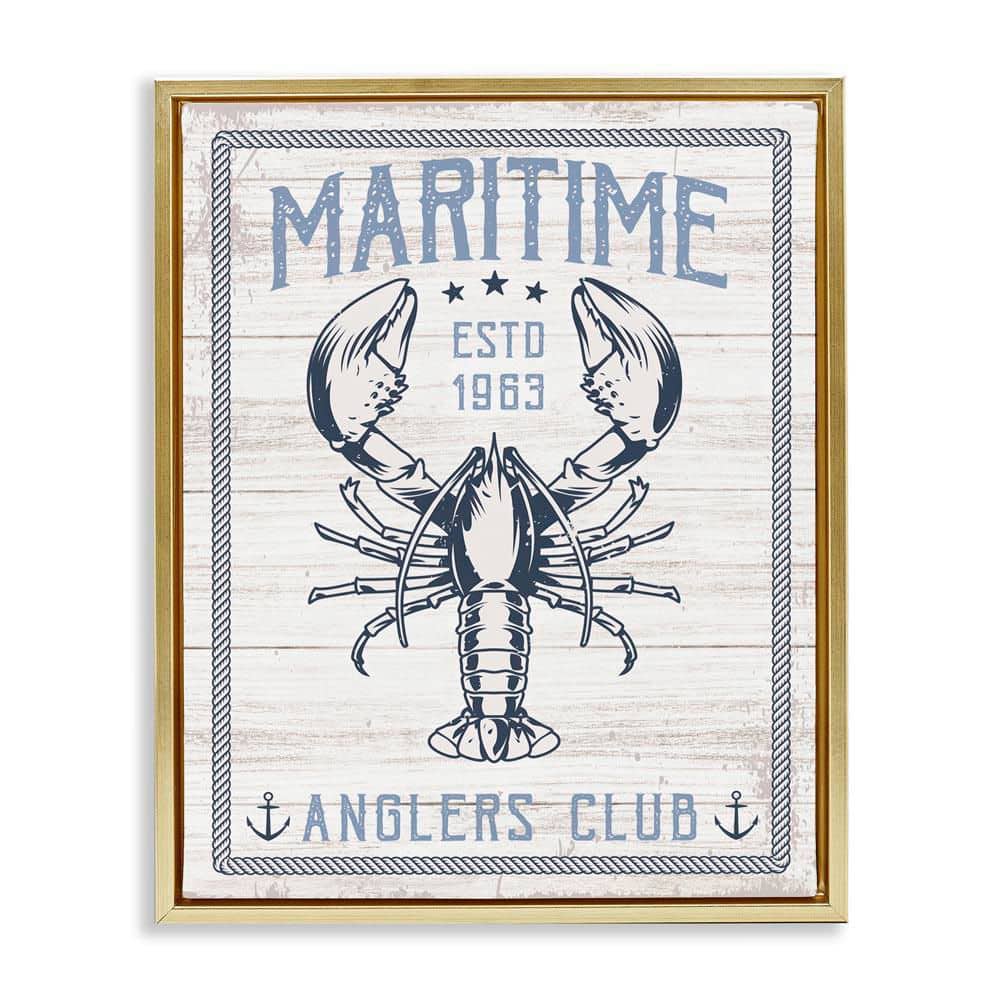 Maritime Anglers Club by Angela Nickeas Gold Floater Frame Coastal Graphic Art Print 21 in. x 17 in. price history on PriceWatchPro