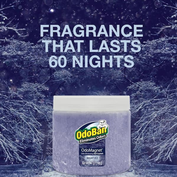 14 oz. OdoMagnet Odor Removing Gel Crystals Odor Absorber and Air Freshener with Odor Eliminator Gel, Night Ice (3-Pack)