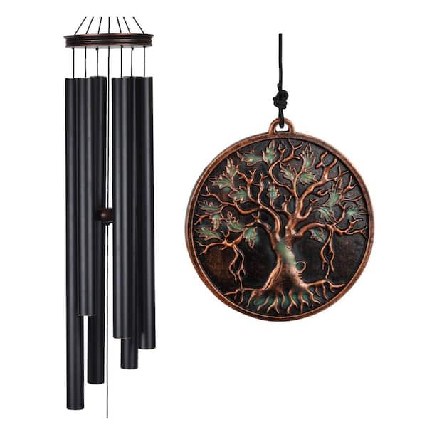 48 in. Aluminum Vintage Black Wind Chimes Outdoor