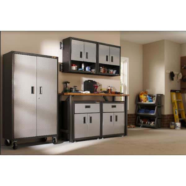 11-Piece Steel Garage Storage System in Silver (103 in. W x 66 in. H x 20 in. D)