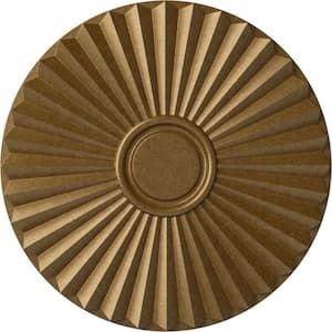 19-3/4 in. x 1-3/8 in. Shakuras Urethane Ceiling Medallion (For Canopies upto 5 in.), Pale Gold