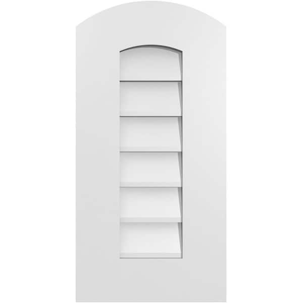 Ekena Millwork 12 in. x 24 in. Arch Top Surface Mount PVC Gable Vent: Functional with Standard Frame