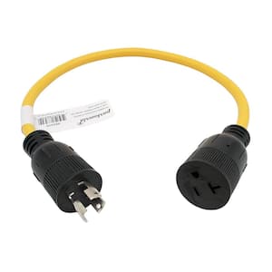 2 ft. 12/3 3-Wire 15 Amp 125-Volt NEMA L5-15P Plug to 5-20R/15R T-Blade Receptacle Adapter Cord