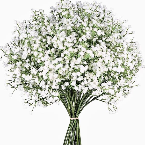 Afoxsos 4 in. White Indoor/Outdoor Artificial Gypsophila Flower