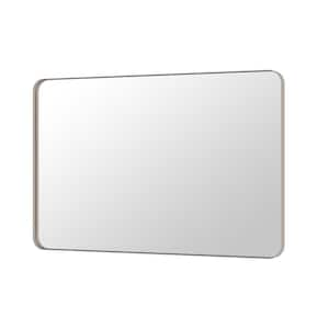 60 in. W x 40 in. H Premium Aluminum Framed Rectangular Bathroom Vanity Wall Mirror in Brushed Nichel