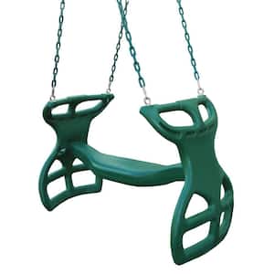 Playberg Plastic Double Glider Playground 2 Person Swing Green QI003582G for sale online 