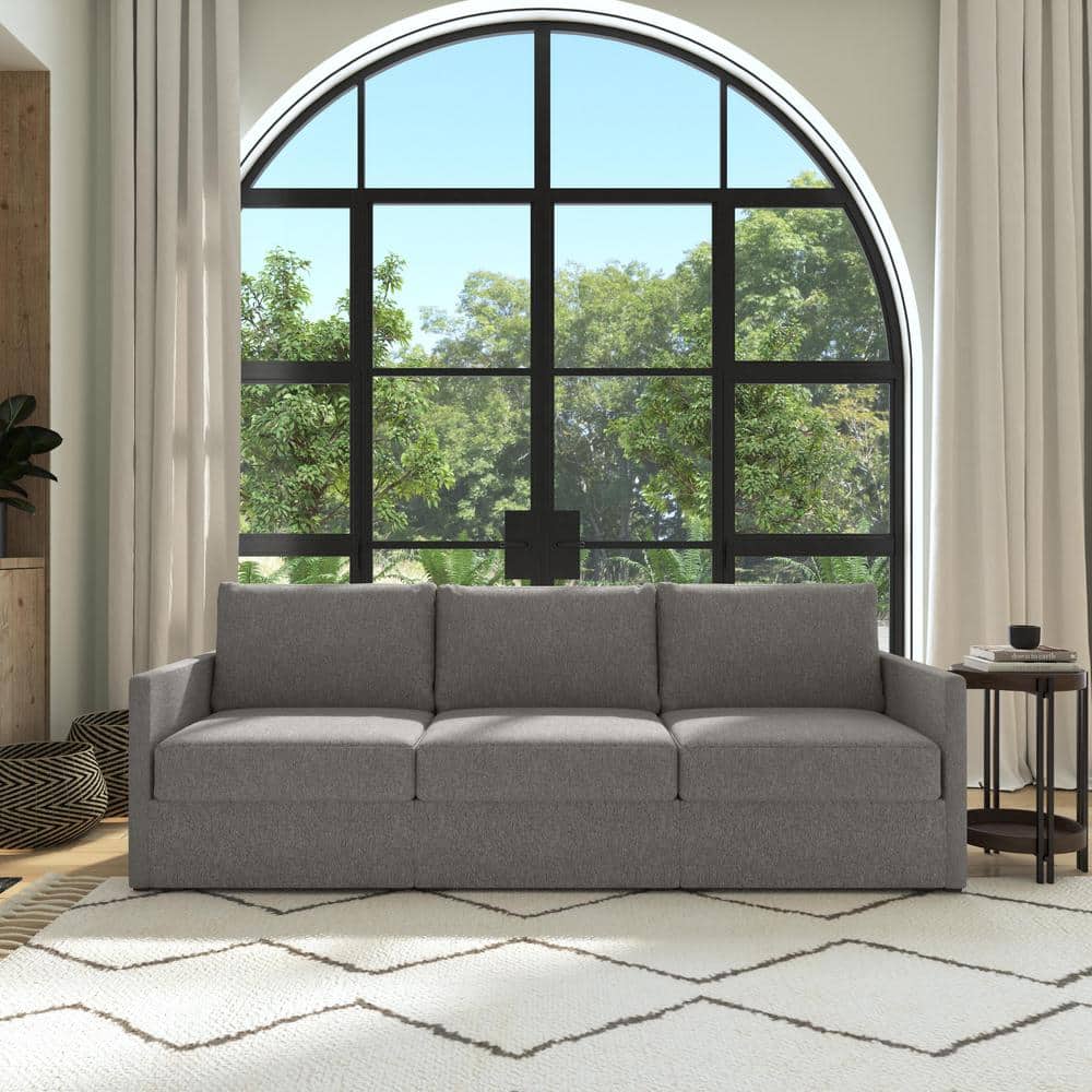 Pebble Dark Gray Fabric Lawson Sofa with Reversible Cushions