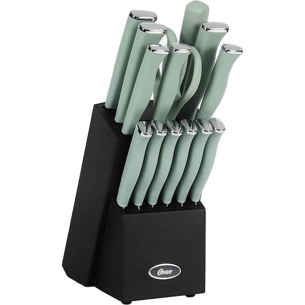 Oster Langmore 15-pieces Stainless Steel Blade Cutlery Set in Mint
