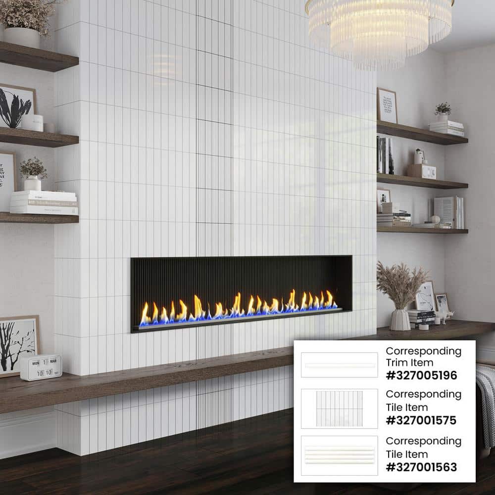 Glossy White Ceramic Subway Wall Tile 1.97'' x 7.87''