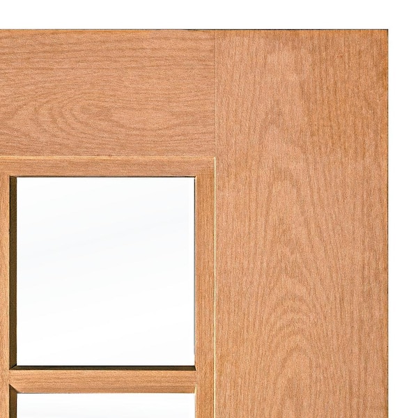 DIY RTA KIT 36in.x80in. Craftsman 6-Lite Clear Glass Right-Hand Teak Stain Fiberglass Ready To Assemble Front Door