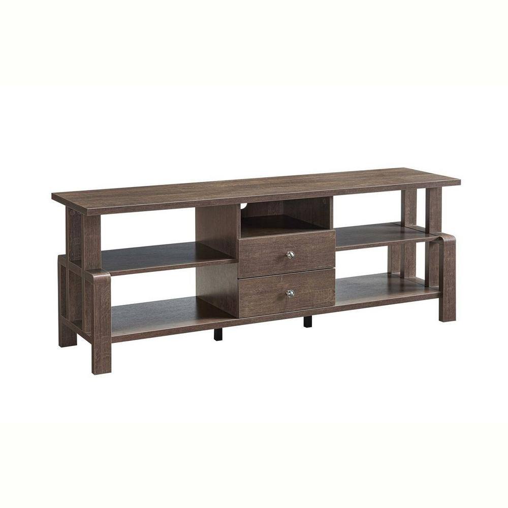 Decoratika Ola TV Stand - Walnut, Size: 25.2 in, Brown