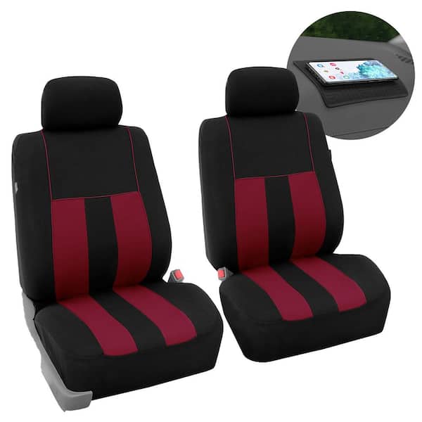 FH Group Striking Striped 47 in. x 23 in. x in Seat Covers Front Set  DMFB036102BURGUNDY The Home Depot