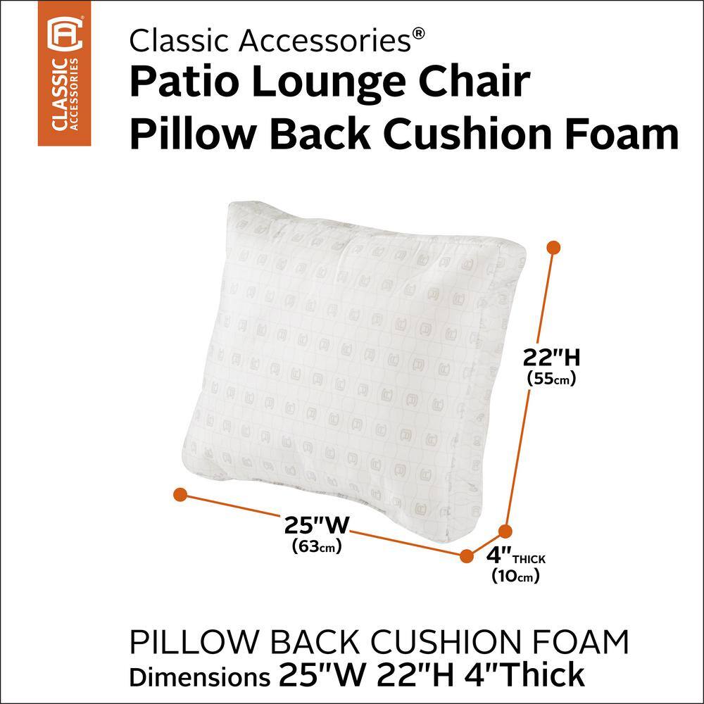 Classic White Foam Outdoor Lounge Chair Back Cushion