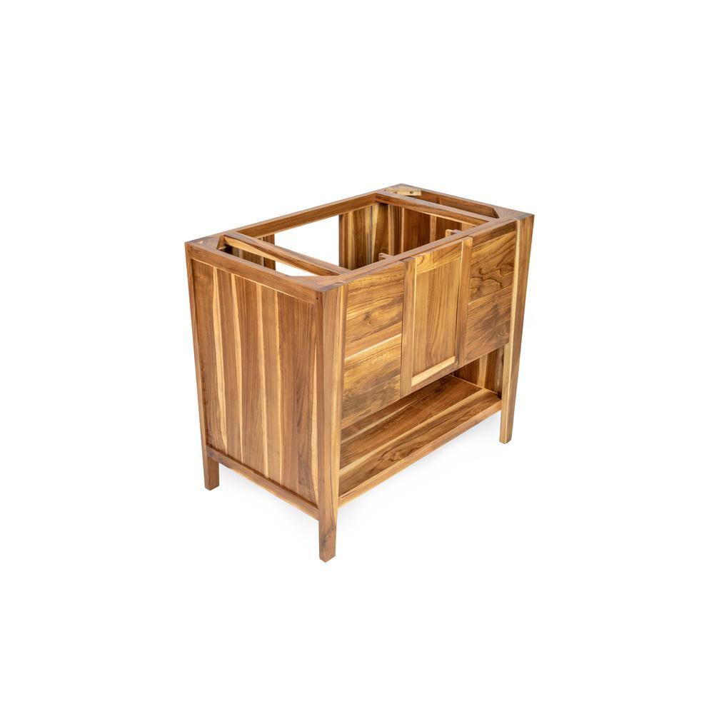 36" Earthy Teak Solid Wood Freestanding Vanity